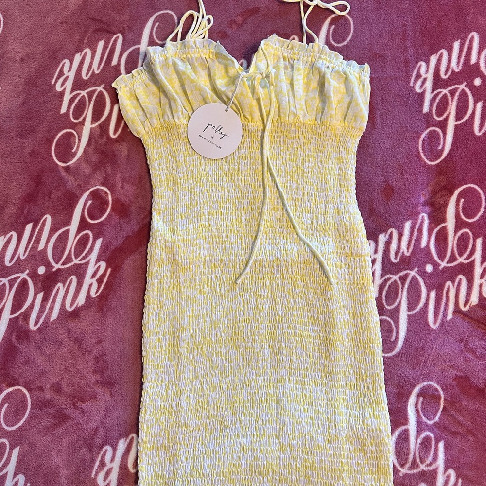 Princess Polly Yellow Crinkle Dress